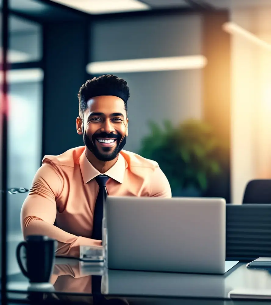 Consultant working at a desk